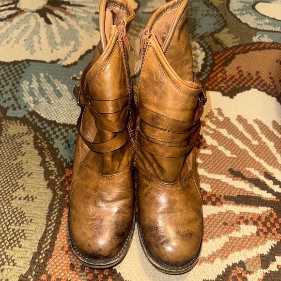 Maurices- Brown Leather Ankle Boots - Picture 1 of 4